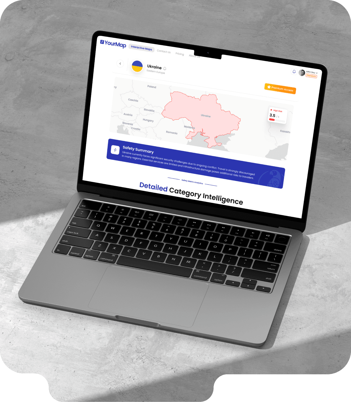 YourMap on a laptop